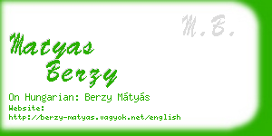 matyas berzy business card