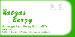 matyas berzy business card